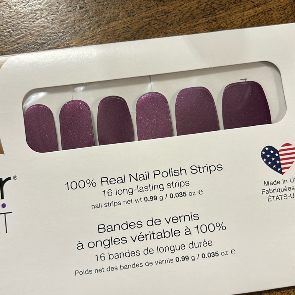 Color Street nails Burgundy purple shiny glitter